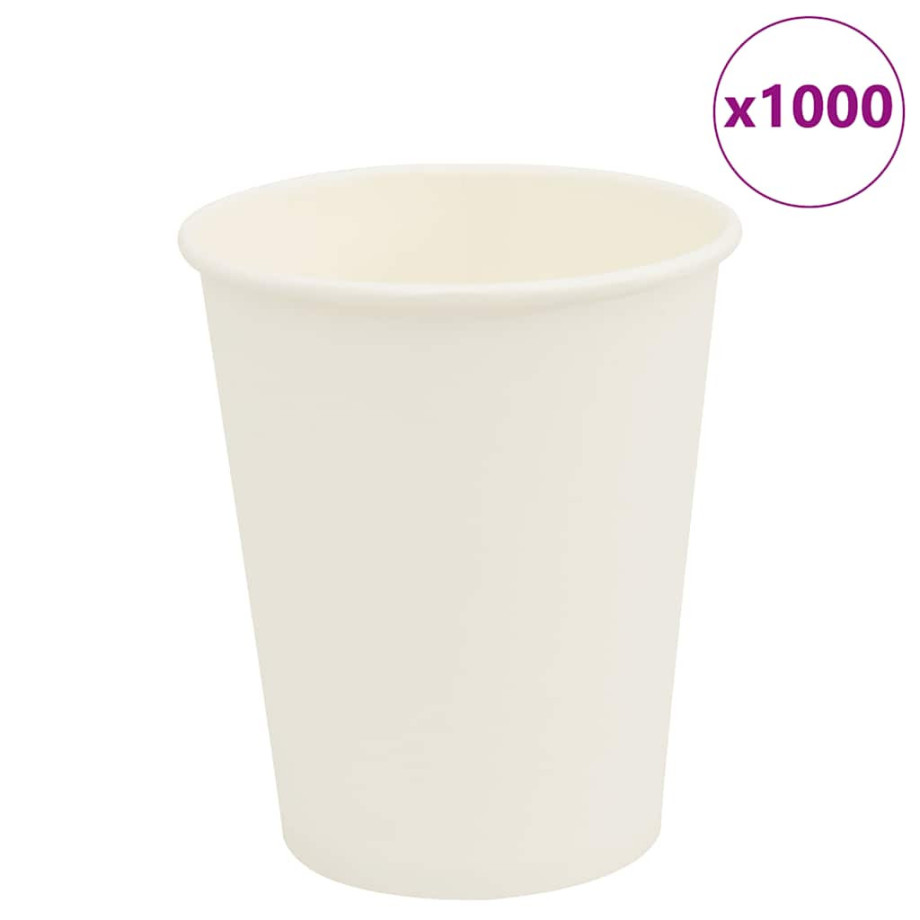 vidaXL Papieren koffiekopjes 1000 st 8oz 200 ml wit afbeelding 1