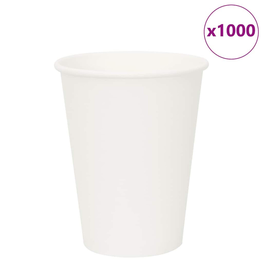 vidaXL Papieren koffiekopjes 1000 st 12oz 300 ml wit afbeelding 1