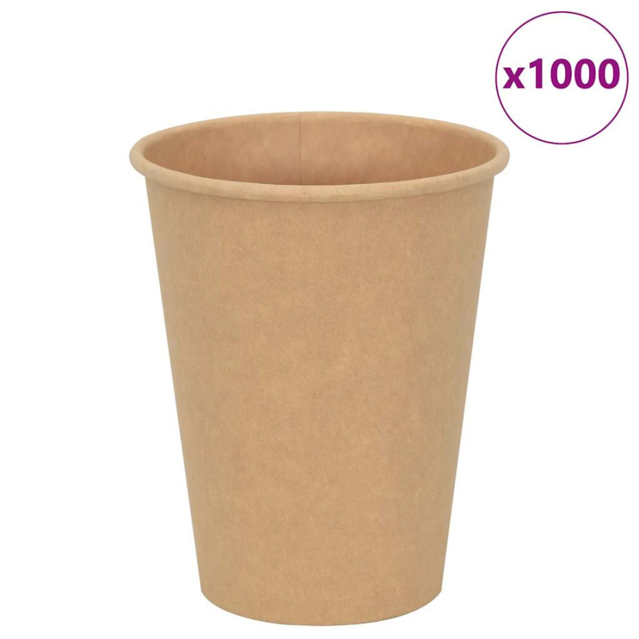 vidaXL Papieren koffiekopjes 1000 st 12oz 300 ml bruin afbeelding 1