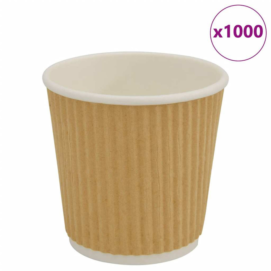 vidaXL Papieren koffiekopjes 1000 st 4oz 100 ml bruin afbeelding 1