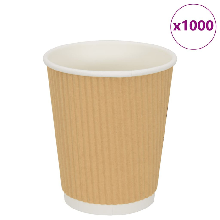 vidaXL Papieren koffiekopjes 500 st 8oz 200 ml bruin afbeelding 1