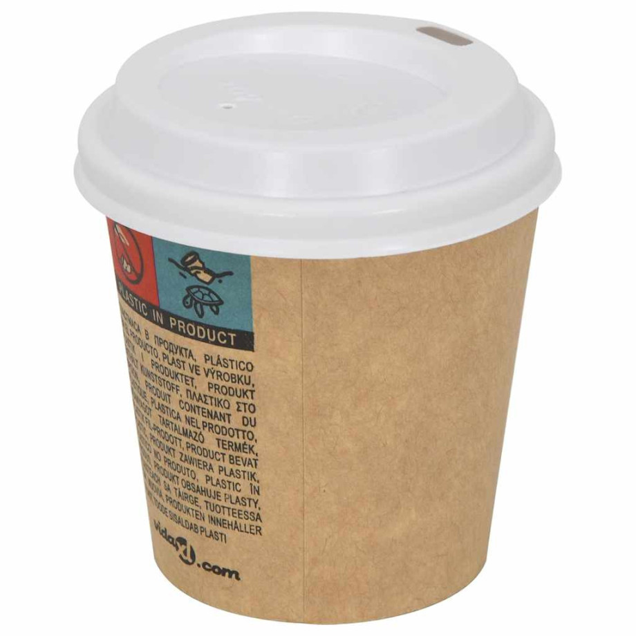 vidaXL Papieren koffiebekerdeksels Ø60 mm 4oz 1000 st kunststof wit afbeelding 1