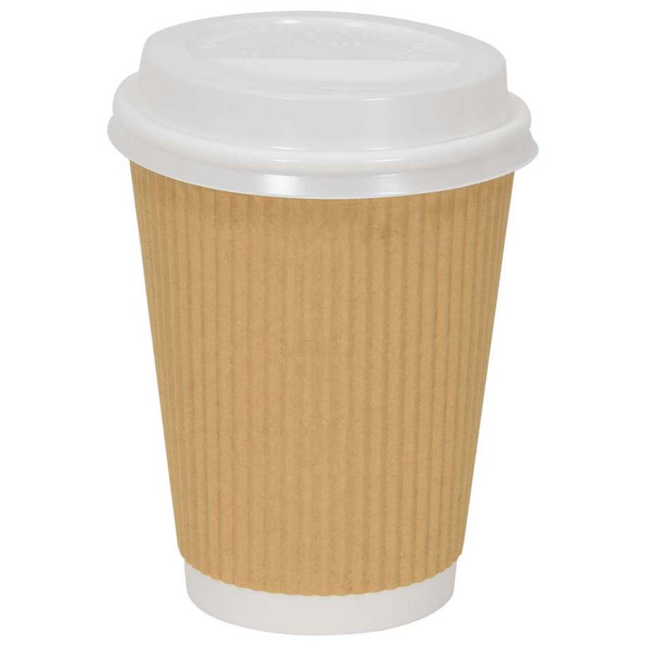 vidaXL Papieren koffiebekerdeksels Ø90mm 12oz en 16oz 1000st kunststof afbeelding 1