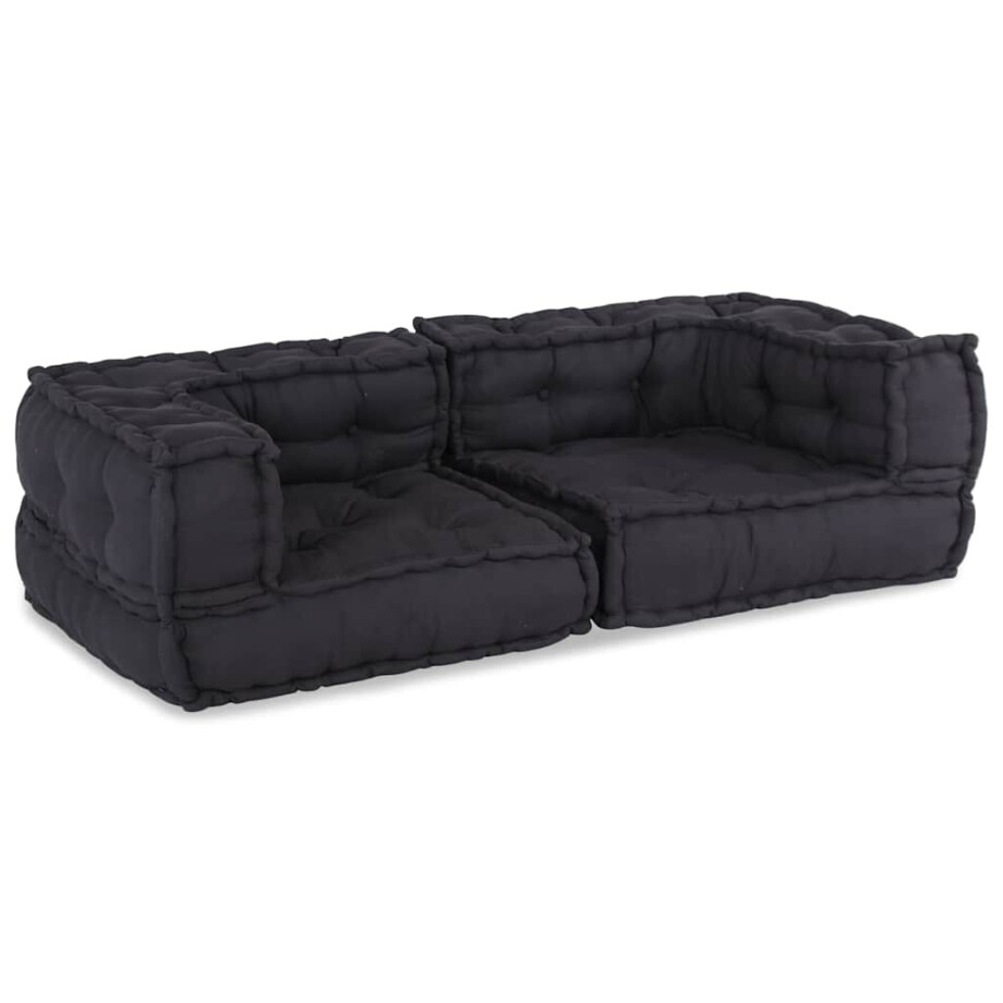 vidaXL 2-zits modulaire bank 140x70x36 stof antracietkleurig afbeelding 1