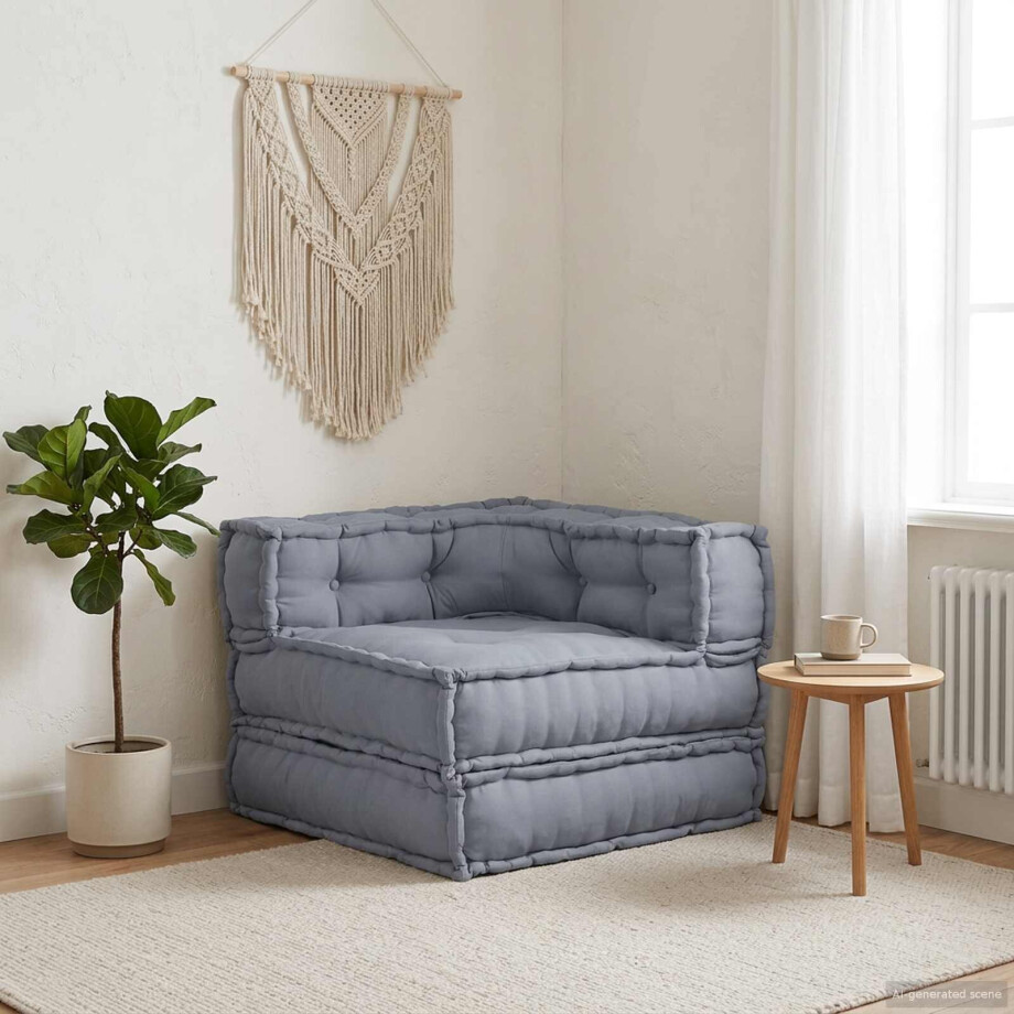 vidaXL Modulair Sofabet Grijs 70 x 70 x 56 cm Stof vidaXL Modulair Sofabet Grijs 70 x 70 x 56 cm Stof afbeelding 1