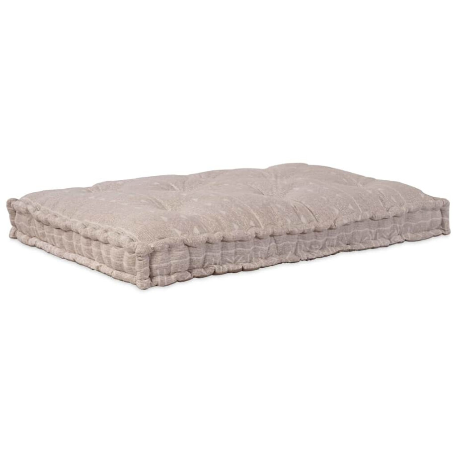 vidaXL Modulaire patchworkbank Licht Bruin 120 x 80 x 12 cm Stof afbeelding 1