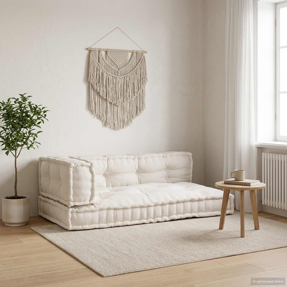 vidaXL Pallet Sofa Kussen 3 pcs Crèmekleurig 120 x 80 x 34 cm Stof vidaXL Pallet Sofa Kussen 3 pcs Crèmekleurig 120 x 80 x 34 cm Stof afbeelding 1