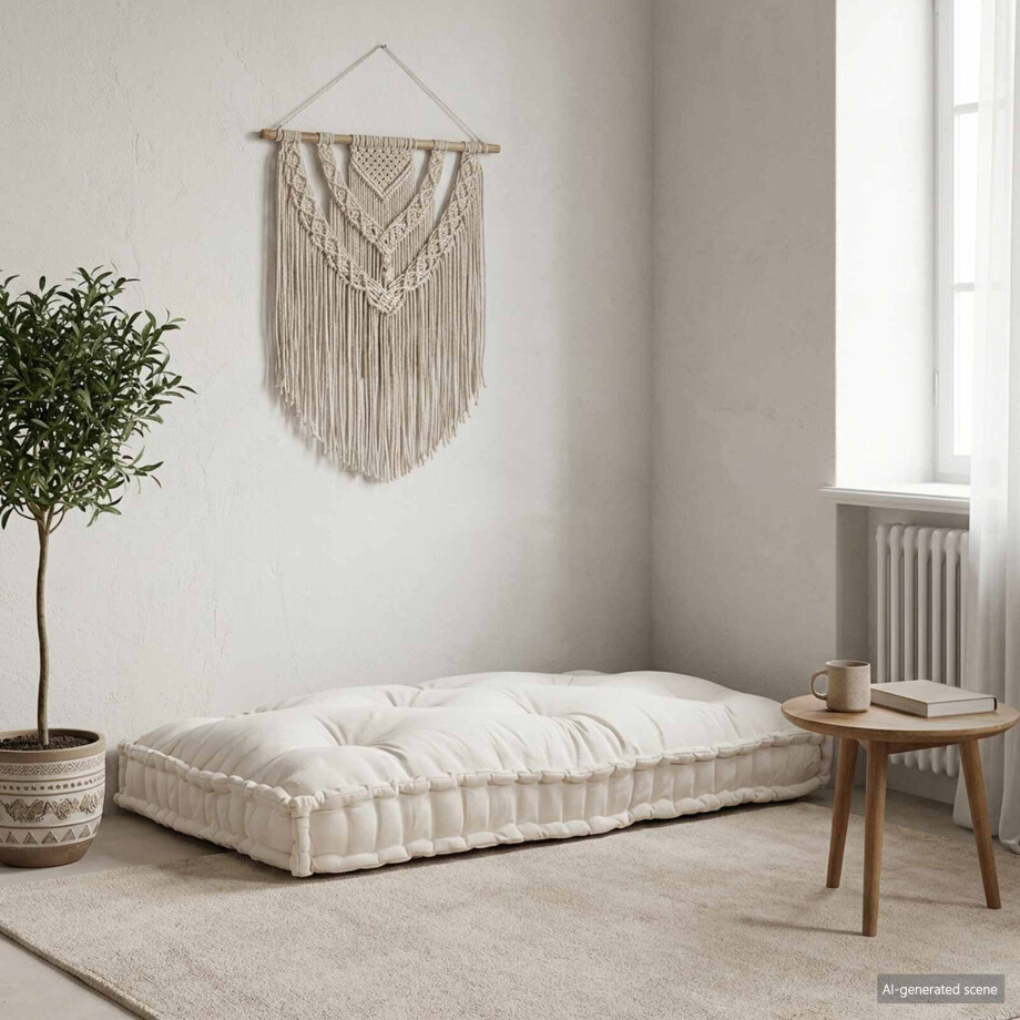 vidaXL Pallet Sofa Kussen Crèmekleurig 120 x 80 x 12 cm Stof afbeelding 1