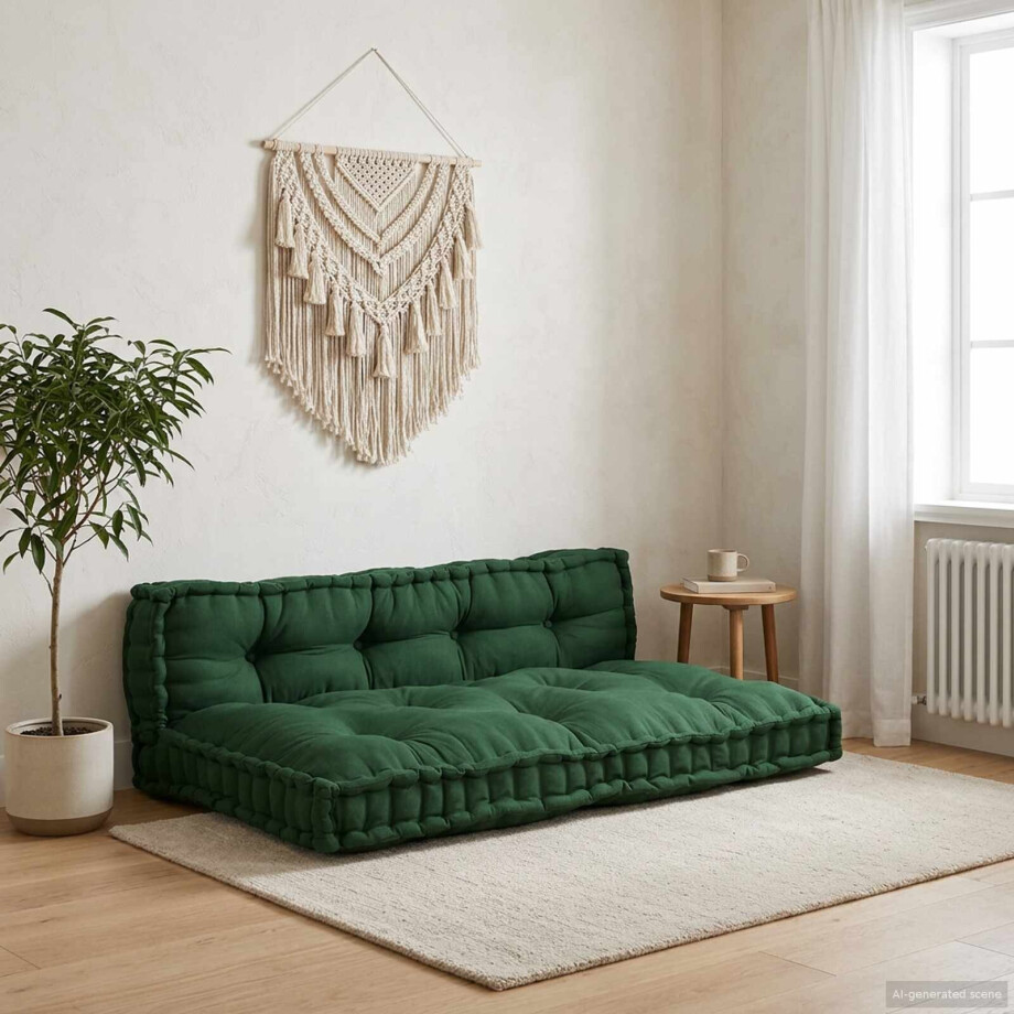 vidaXL Pallet Sofa Kussen 2 pcs Groen 120 x 80 x 38 cm Stof afbeelding 1