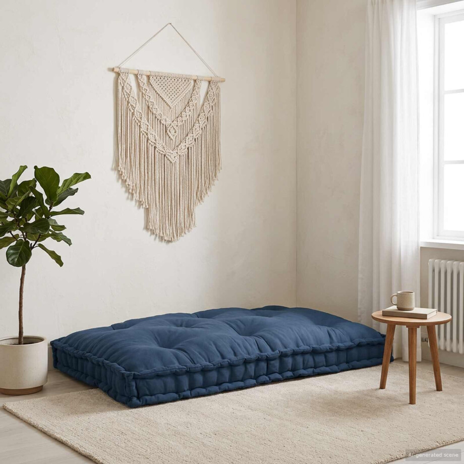 vidaXL Pallet Sofa Kussen Indigo 120 x 80 x 12 cm Stof afbeelding 1