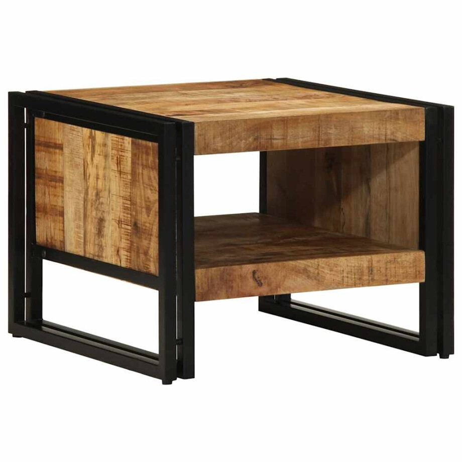 vidaXL Salontafel 50x50x38 cm massief ruw hout mango afbeelding 1