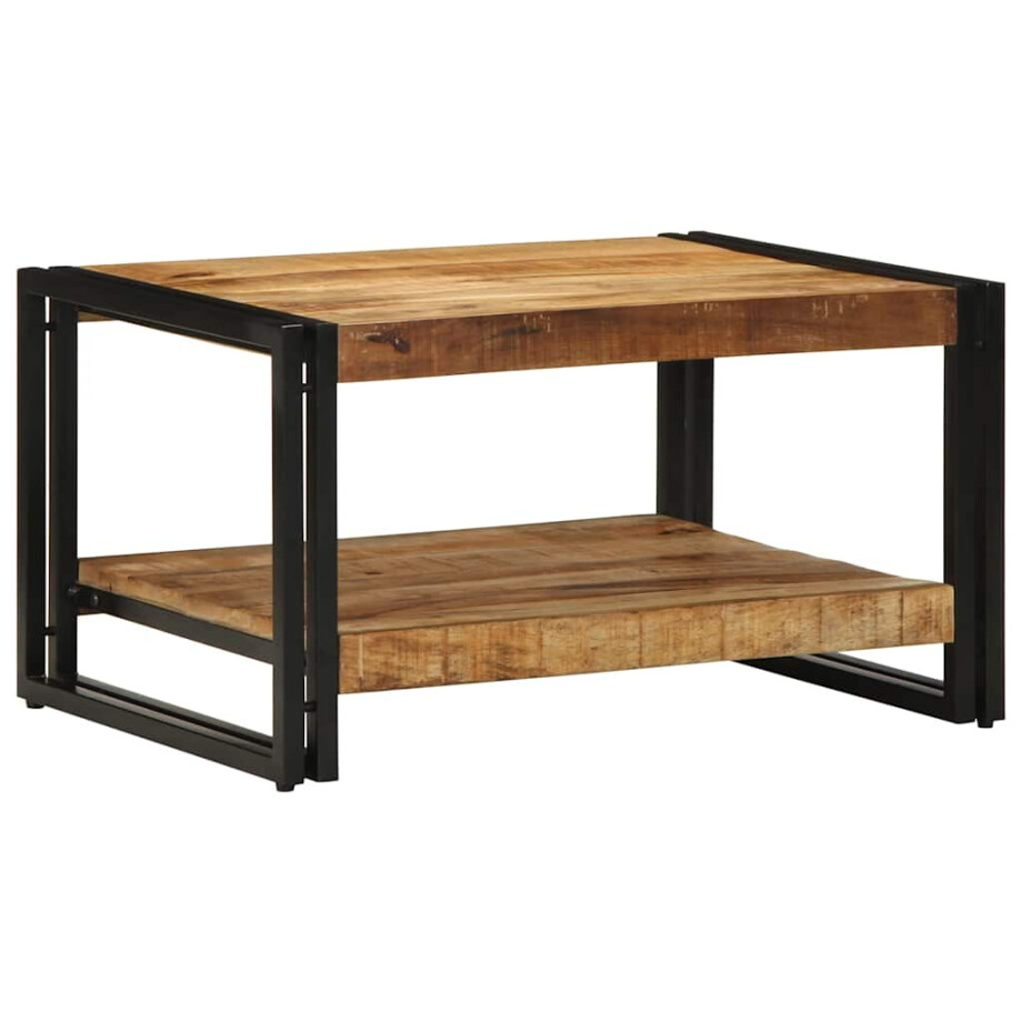 vidaXL Salontafel 70x50x38 cm massief ruw mangohout afbeelding 1
