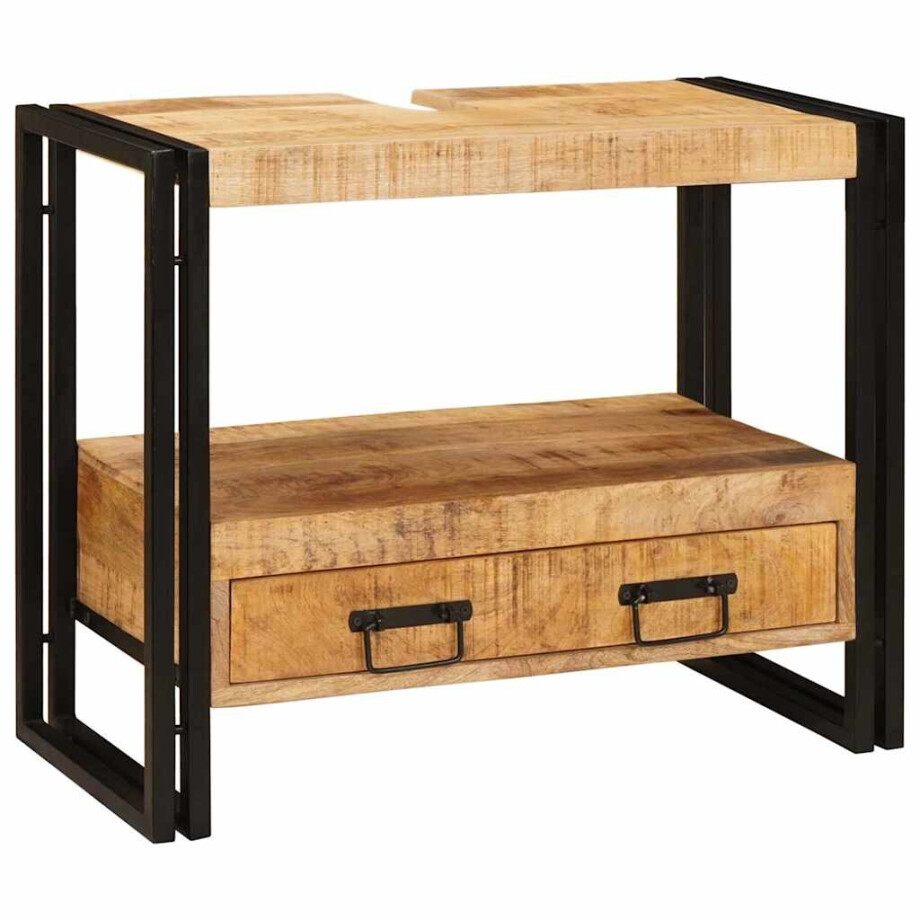 vidaXL Wastafel Kast met lade Bruin 71 x 33 x 58 cm Massief Mango Hout vidaXL Wastafel Kast met lade Bruin 71 x 33 x 58 cm Massief Mango Hout afbeelding 1