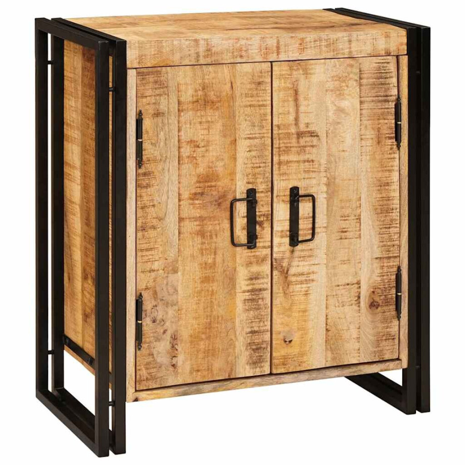 vidaXL Nachtkastje Bruin 66 x 35 x 76 cm Massief ruw mango hout afbeelding 1