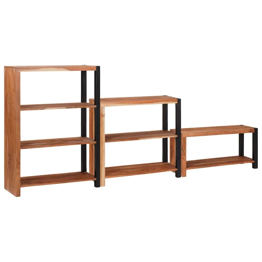 vidaXL Boekenkast 3 pcs Bruin 80 x 30 x 110 cm Massief Acaciahout afbeelding 1