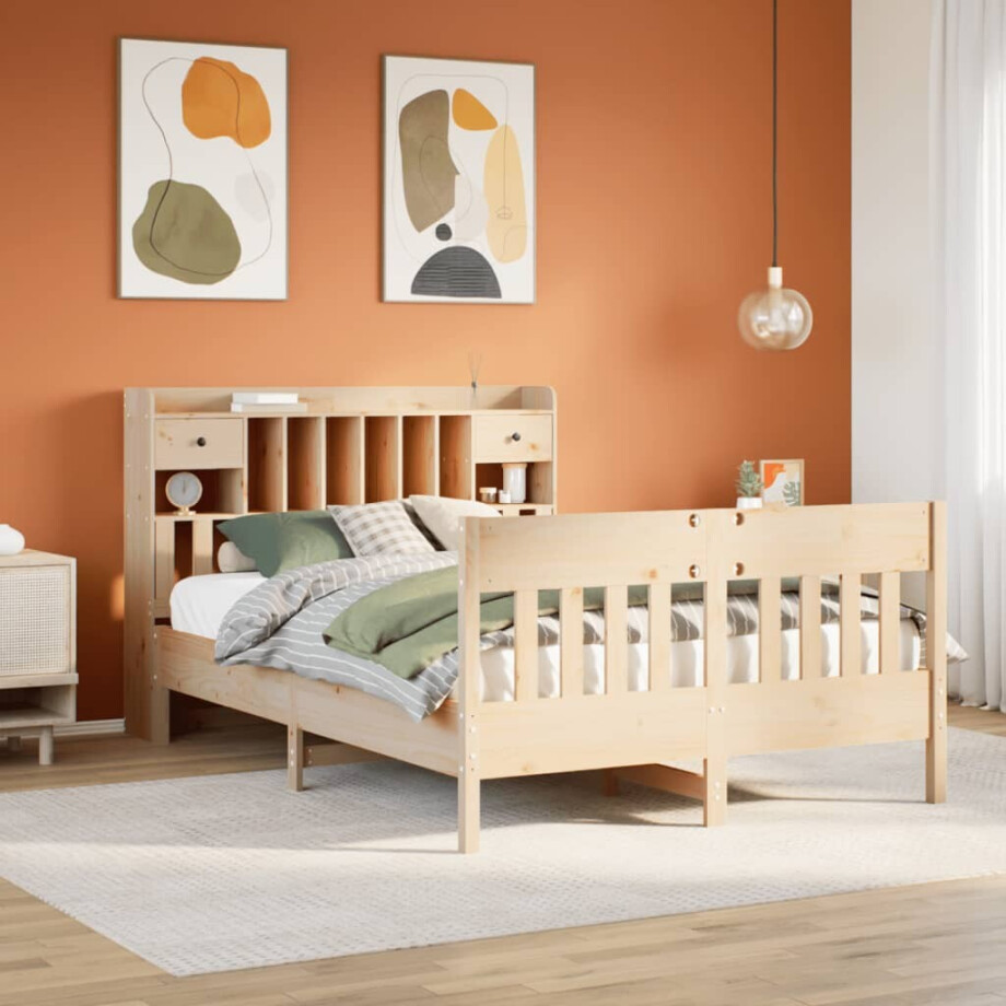 vidaXL Bedframe zonder matras massief grenenhout 140x200 cm vidaXL Bedframe zonder matras massief grenenhout 140x200 cm afbeelding 1