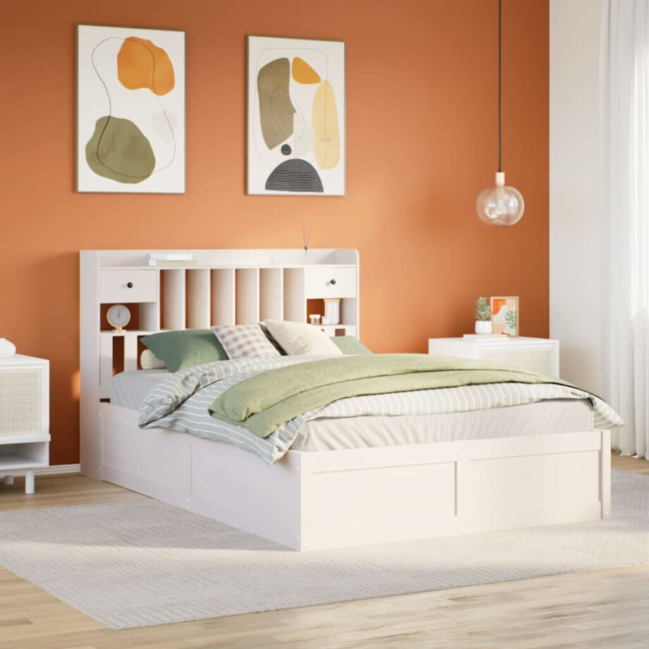 vidaXL Bedframe zonder matras massief grenenhout wit 160x200 cm vidaXL Bedframe zonder matras massief grenenhout wit 160x200 cm afbeelding 1