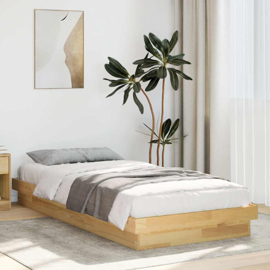 vidaXL Bedframe zonder matras 90x190 cm massief eikenhout afbeelding 1