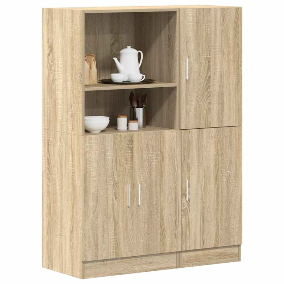 vidaXL 2-delige Keukenkastenset bewerkt hout sonoma eikenkleurig vidaXL 2-delige Keukenkastenset bewerkt hout sonoma eikenkleurig afbeelding 1