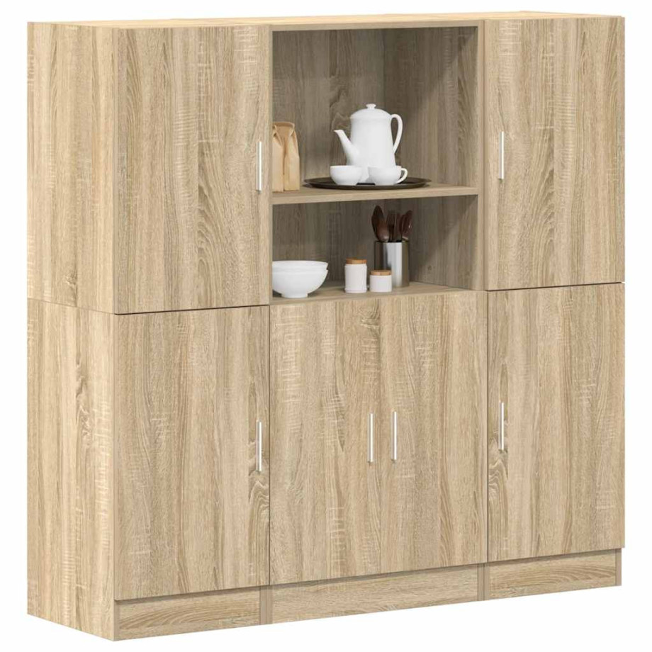 vidaXL 3-delige Keukenkastenset bewerkt hout sonoma eikenkleurig vidaXL 3-delige Keukenkastenset bewerkt hout sonoma eikenkleurig afbeelding 1