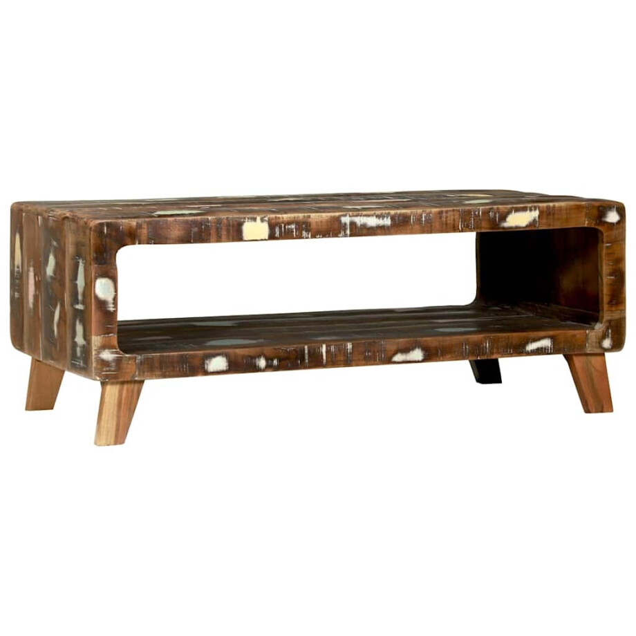 vidaXL Salontafel Multikleur 90 x 50 x 35 cm Massief Gerecycled Hout afbeelding 1