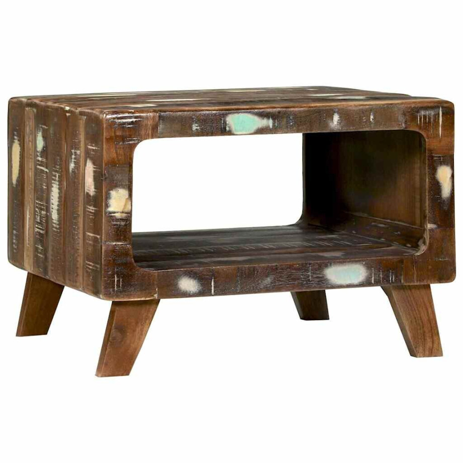 vidaXL Salontafel Multikleur 50 x 50 x 35 cm Massief Gerecycled Hout afbeelding 1