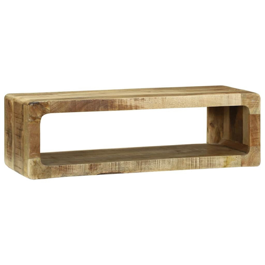 vidaXL TV-kast met plank Bruin 80 x 30 x 25 cm Massief mangohout afbeelding 1