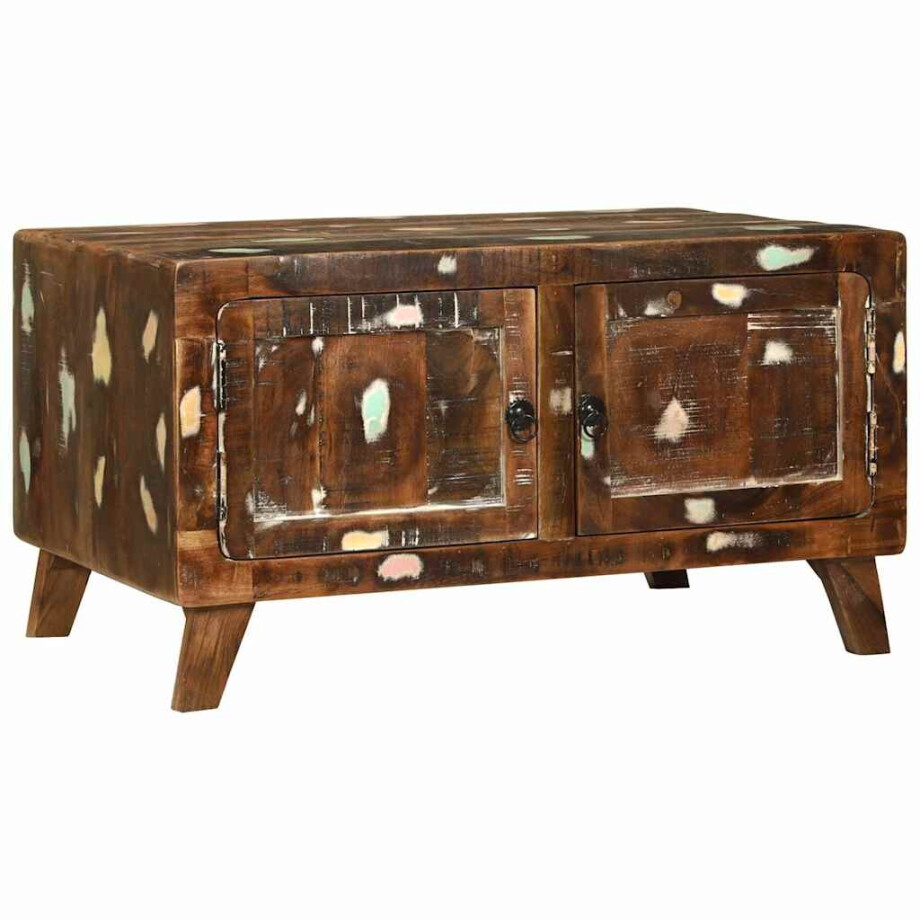 vidaXL Salontafel Multikleur 80 x 54 x 45 cm Massief Gerecycled Hout vidaXL Salontafel Multikleur 80 x 54 x 45 cm Massief Gerecycled Hout afbeelding 1