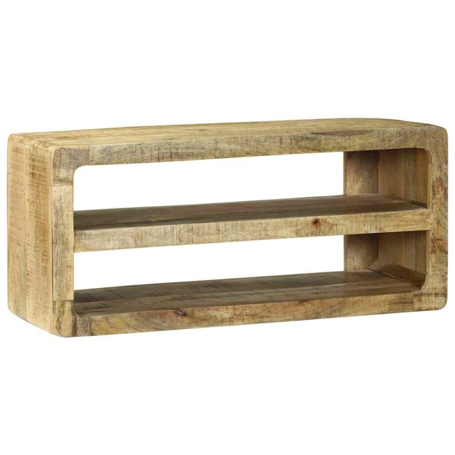 vidaXL TV-kast met plank Bruin 80 x 32 x 36 cm Massief mangohout afbeelding 1