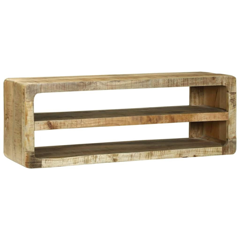 vidaXL TV-kast met plank Bruin 100 x 32 x 36 cm Massief mangohout afbeelding 1