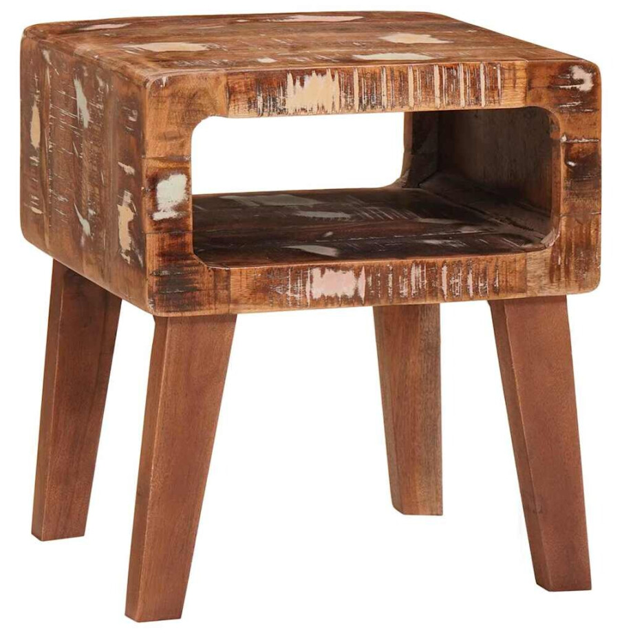 vidaXL Bijzettafel Bruin 40 x 32 x 46 cm Massief Gerecycled Hout afbeelding 1