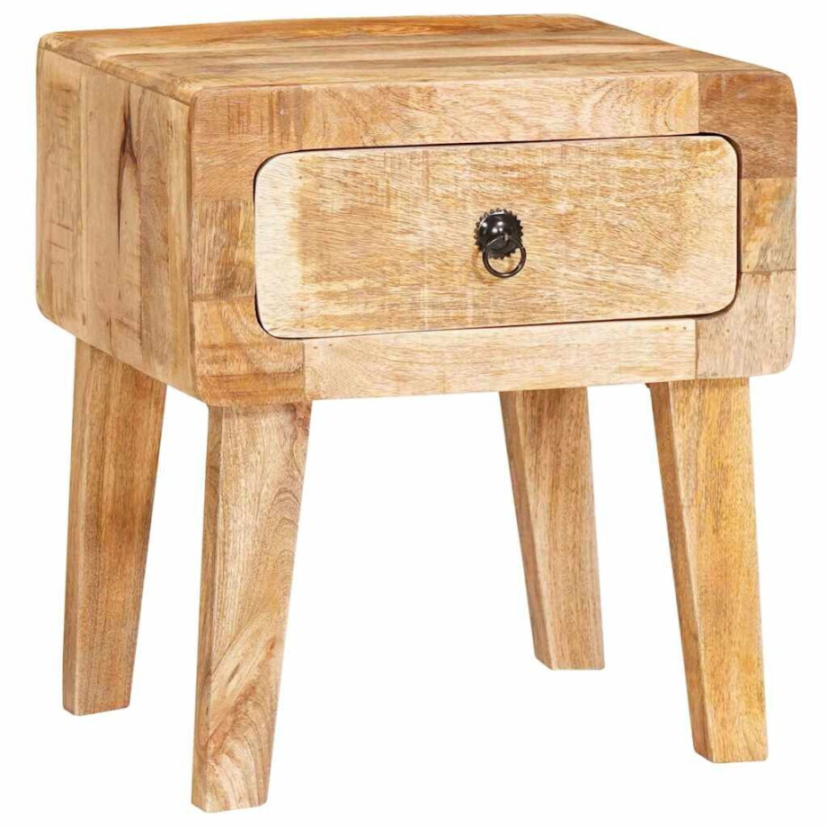 vidaXL Bijzettafel met lade Bruin 40 x 32 x 46 cm Massief Mango Hout afbeelding 1