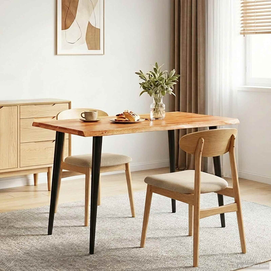 vidaXL Eettafels Bruin en zwart 110 x 55 x 78 cm Massief Mango Hout vidaXL Eettafels Bruin en zwart 110 x 55 x 78 cm Massief Mango Hout afbeelding 1