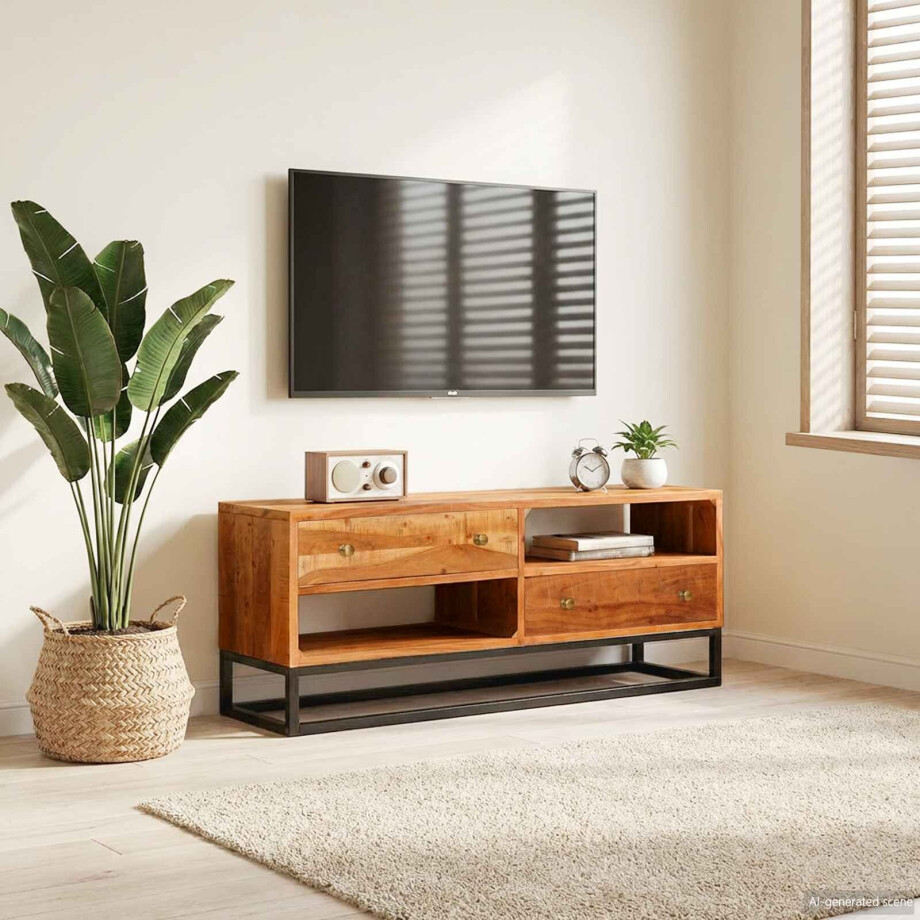 vidaXL Dressoir Beta Naturel 70 x 30 x 75 cm Massief acaciahout vidaXL Dressoir Beta Naturel 70 x 30 x 75 cm Massief acaciahout afbeelding 1