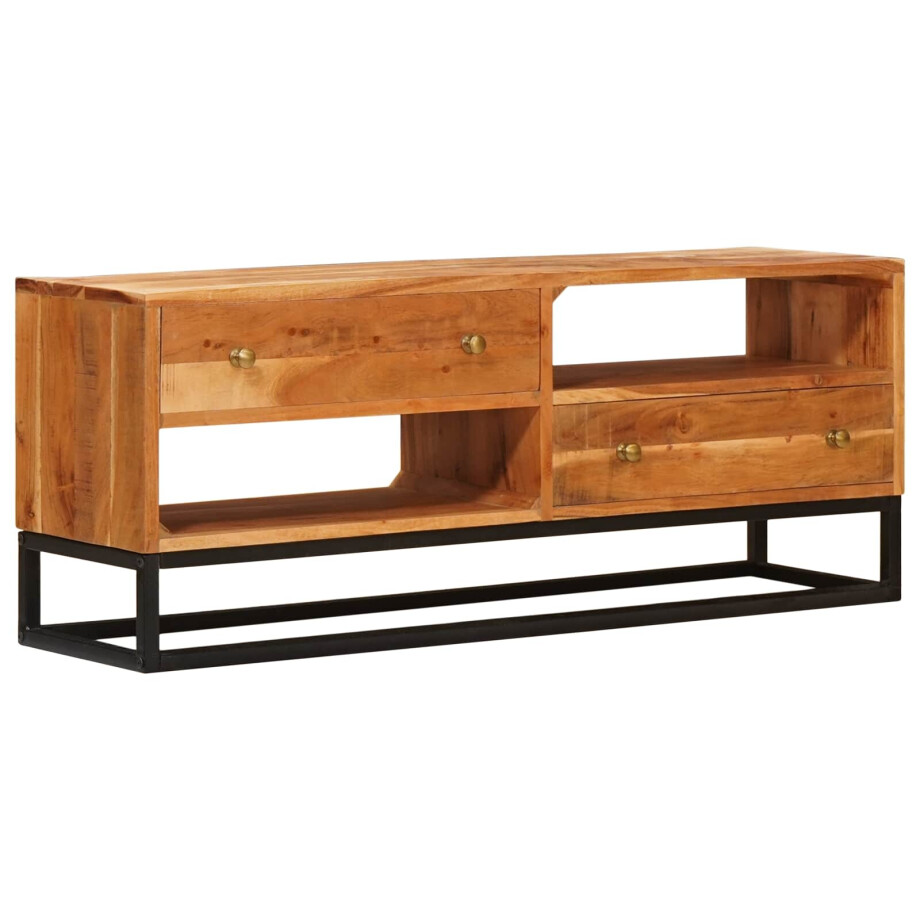 vidaXL TV-kast met lade Naturel 110 x 30 x 44 cm Massief Acaciahout afbeelding 1