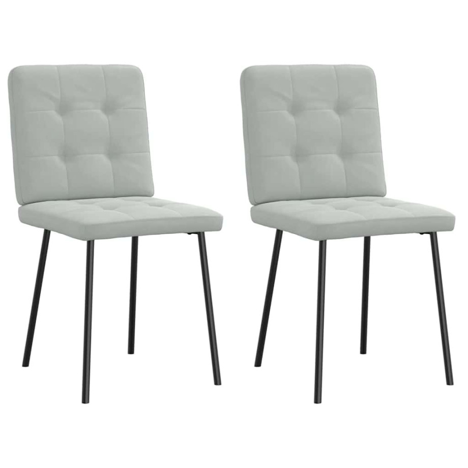 vidaXL Eetkamerstoelen 2 st fluweel lichtgrijs vidaXL Eetkamerstoelen 2 st fluweel lichtgrijs afbeelding 1