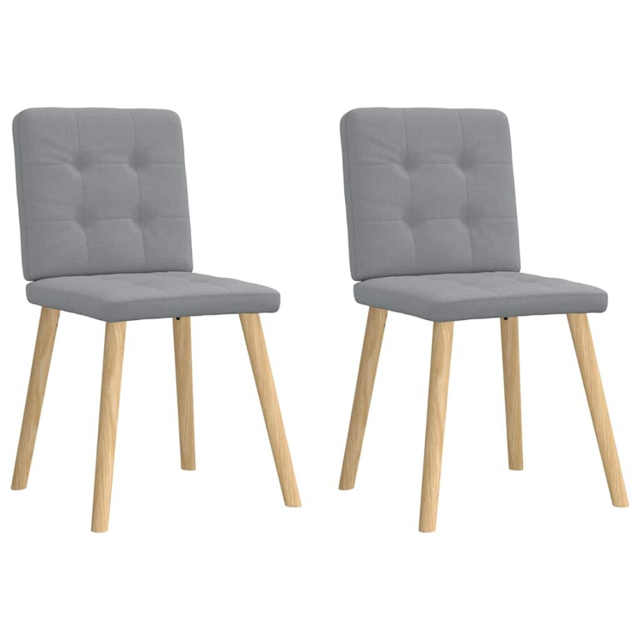 vidaXL Eetkamerstoelen 2 st stof lichtgrijs vidaXL Eetkamerstoelen 2 st stof lichtgrijs afbeelding 1