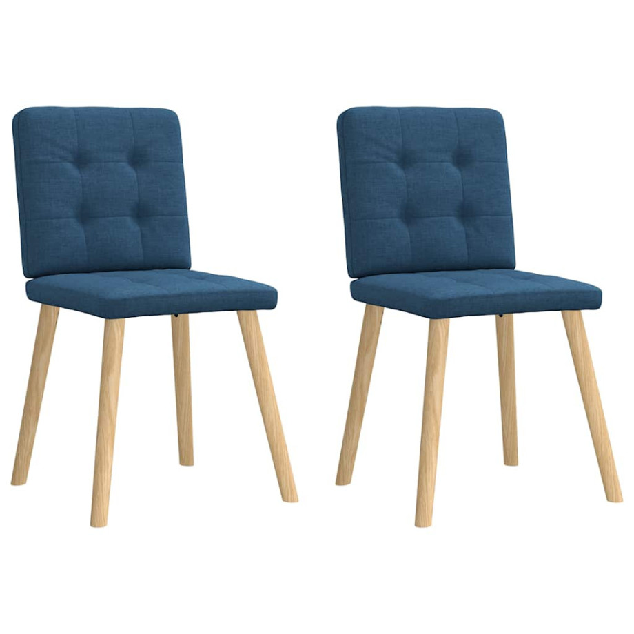 vidaXL Eetkamerstoelen 2 st stof blauw afbeelding 1