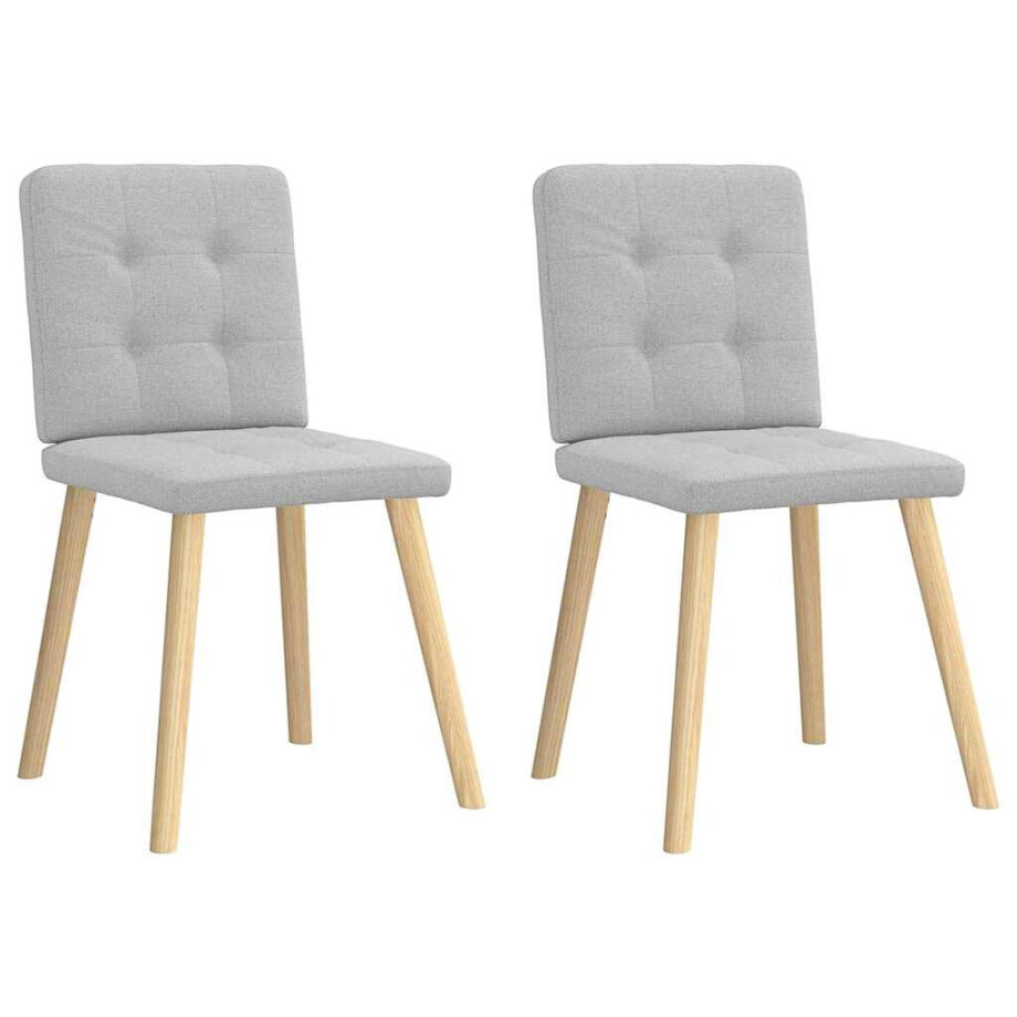 vidaXL Eetkamerstoelen 2 st stof wolk grijs vidaXL Eetkamerstoelen 2 st stof wolk grijs afbeelding 1