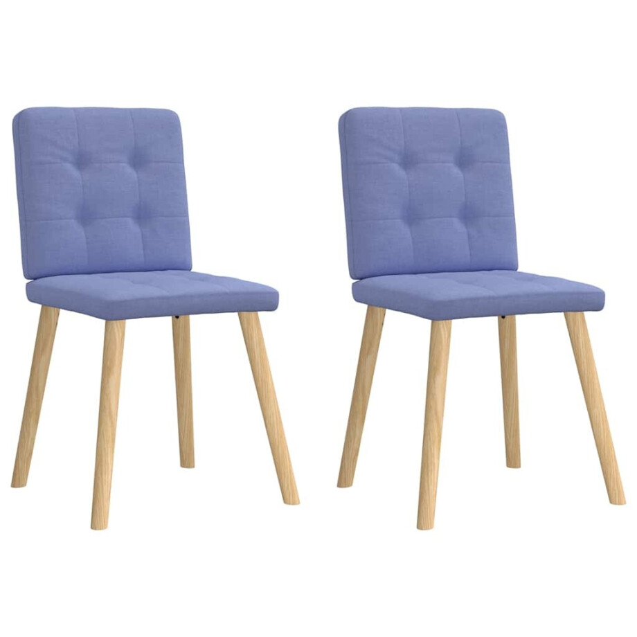 vidaXL Eetkamerstoelen 2 st stof jeansblauw vidaXL Eetkamerstoelen 2 st stof jeansblauw afbeelding 1
