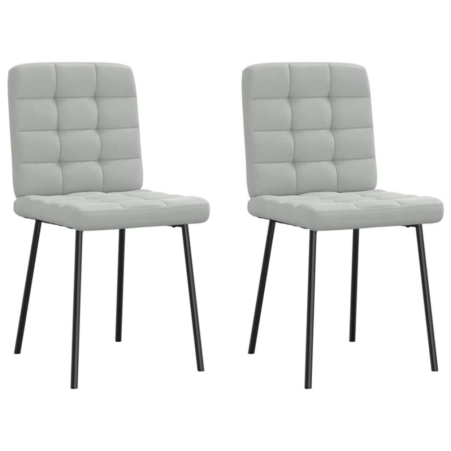 vidaXL Eetkamerstoelen 2 st fluweel lichtgrijs vidaXL Eetkamerstoelen 2 st fluweel lichtgrijs afbeelding 1