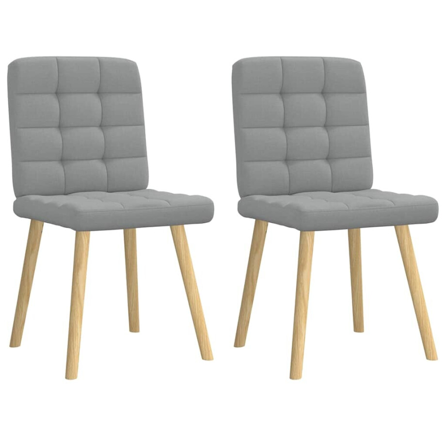 vidaXL Eetkamerstoelen 2 st stof lichtgrijs vidaXL Eetkamerstoelen 2 st stof lichtgrijs afbeelding 1