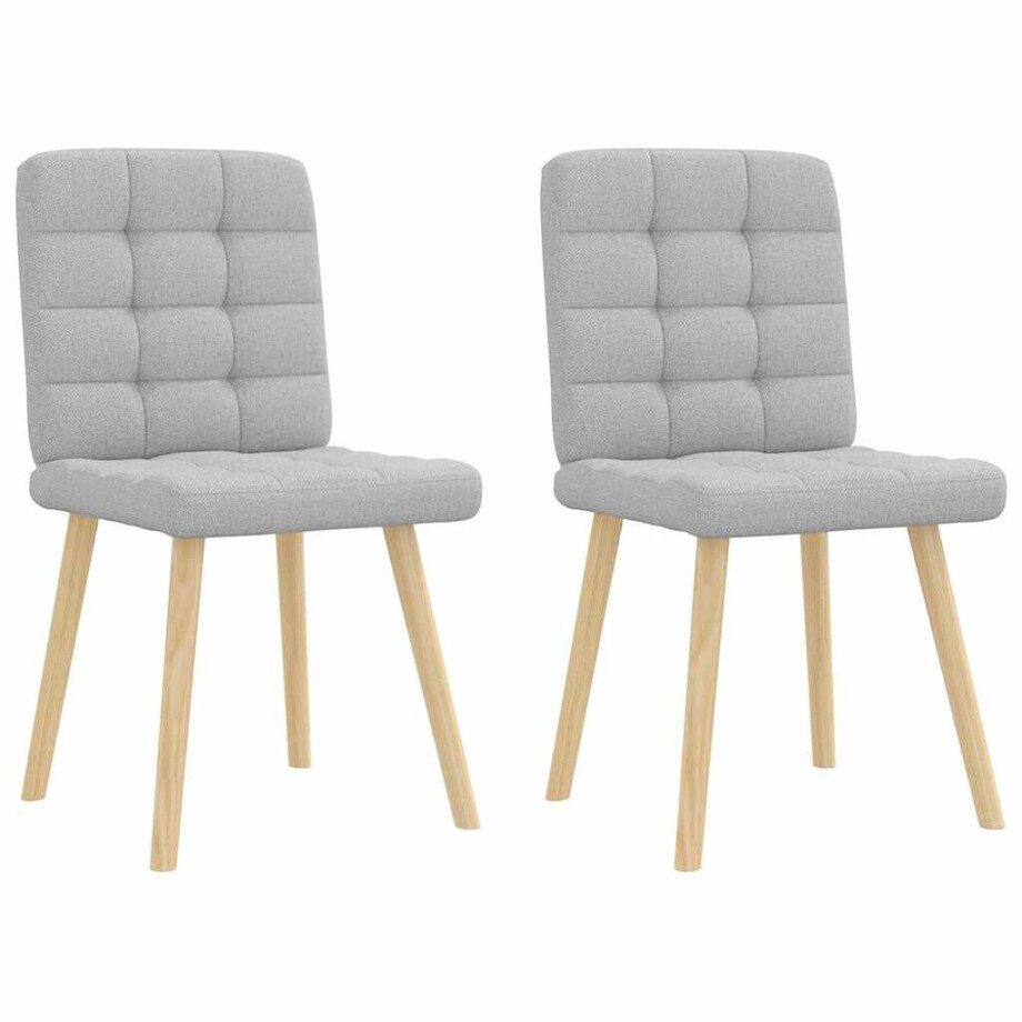 vidaXL Eetkamerstoelen 2 st stof wolk grijs vidaXL Eetkamerstoelen 2 st stof wolk grijs afbeelding 1