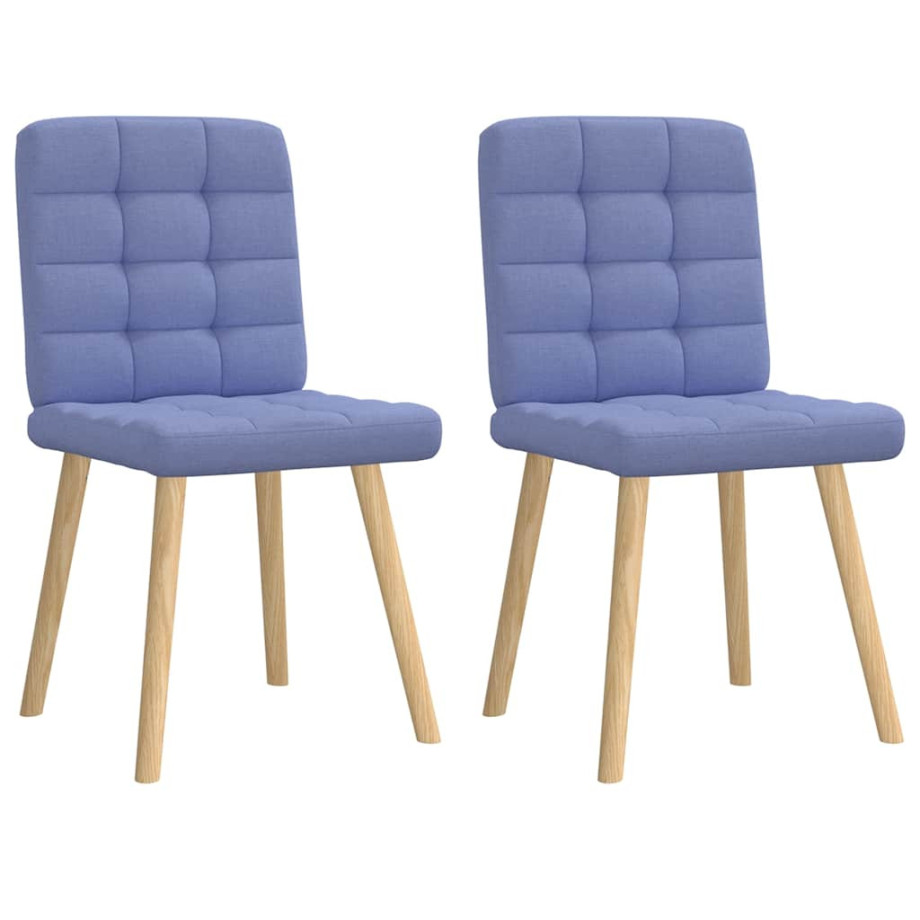 vidaXL Eetkamerstoelen 2 st stof jeansblauw vidaXL Eetkamerstoelen 2 st stof jeansblauw afbeelding 1