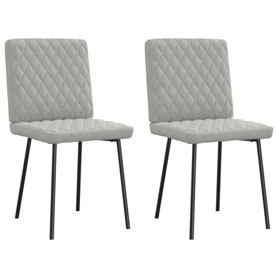 vidaXL Eetkamerstoelen 2 st fluweel lichtgrijs vidaXL Eetkamerstoelen 2 st fluweel lichtgrijs afbeelding 1