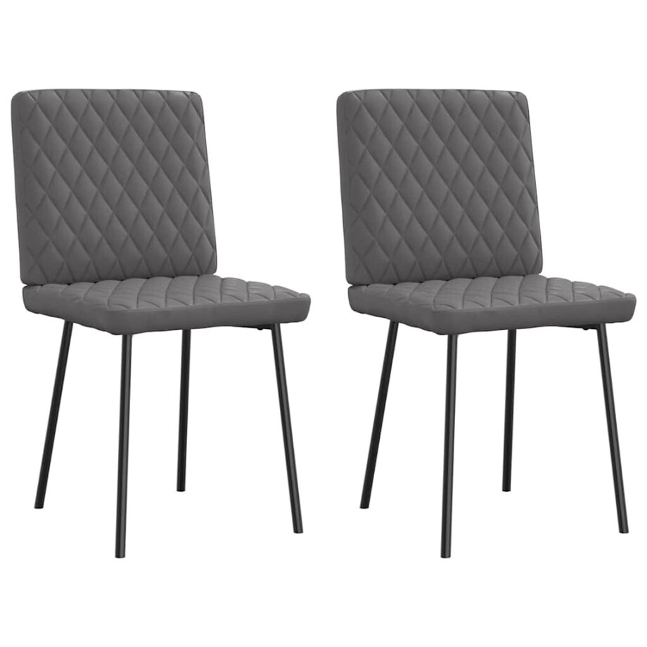 vidaXL Eetkamerstoelen 2 st kunstleer grijs afbeelding 1