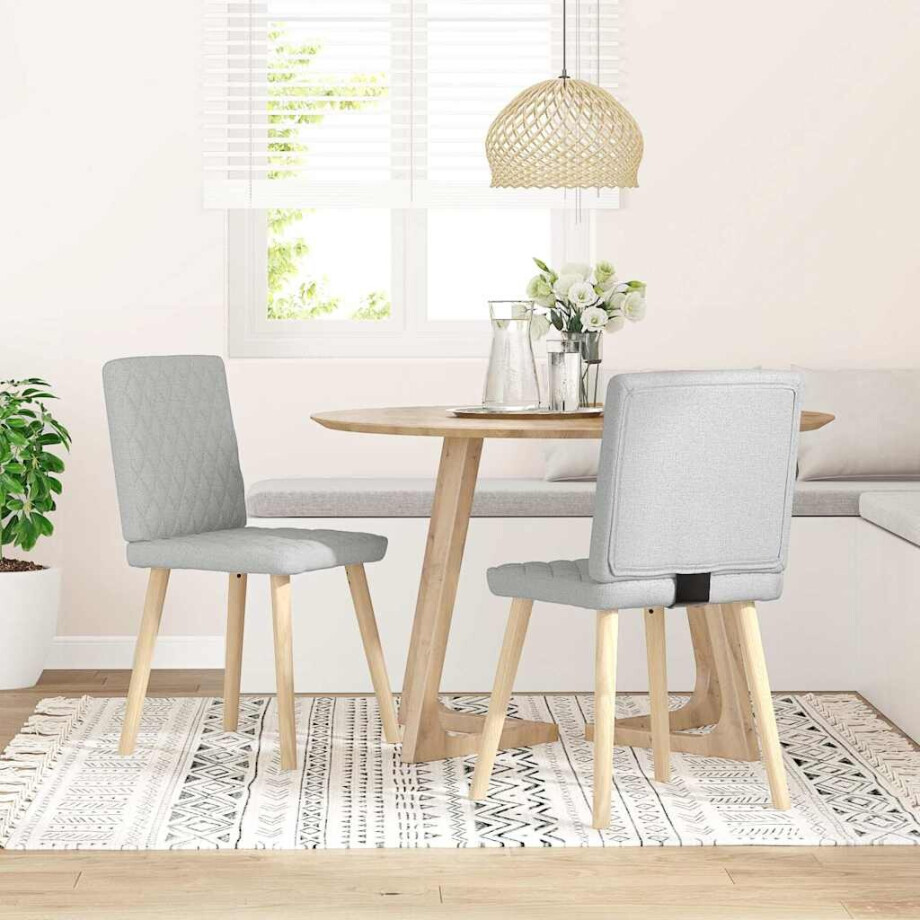 vidaXL Eetkamerstoelen 2 st stof wolk grijs afbeelding 1