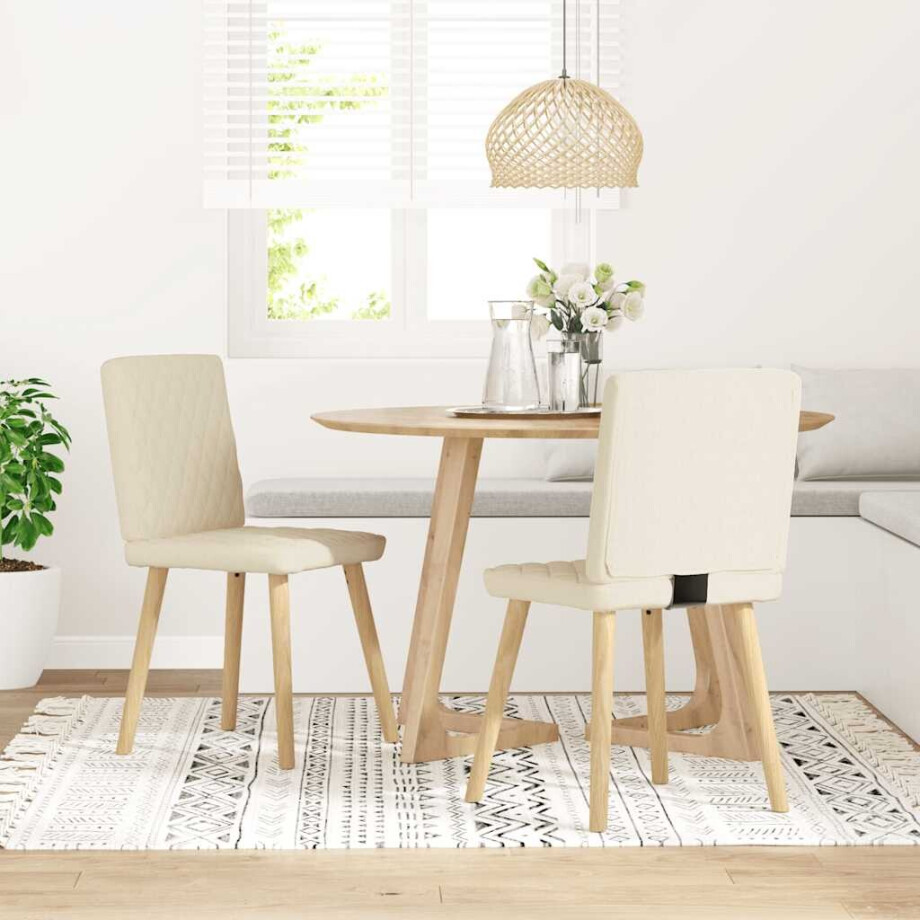 vidaXL Eetkamerstoelen 2 st linnen afbeelding 1
