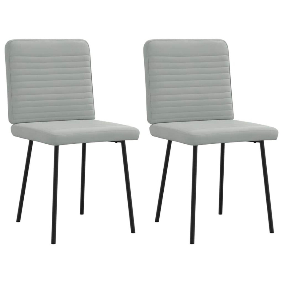 vidaXL Eetkamerstoelen 2 st fluweel lichtgrijs vidaXL Eetkamerstoelen 2 st fluweel lichtgrijs afbeelding 1