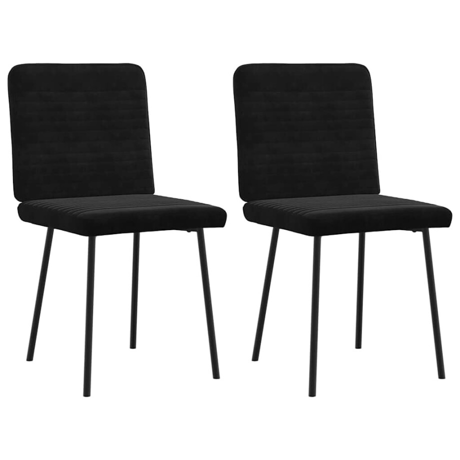 vidaXL Eetkamerstoelen 2 st fluweel zwart afbeelding 1